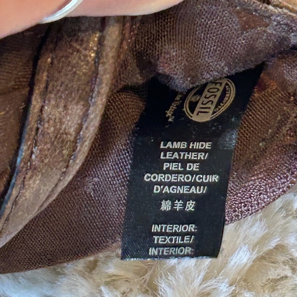 VTG FOSSIL BROWN LAMBS LEATHER WALLET - Picture 13 of 13